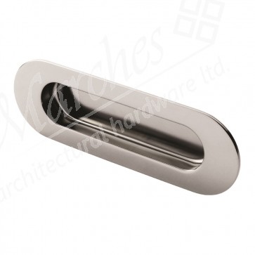 Radius Flush Pull 120mm x 41mm - Polished Stainless Steel