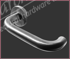 Unsprung Safety Lever on Rose Handle - Satin Stainless Steel