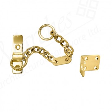 Heavy Duty Door Chain - Polished Brass