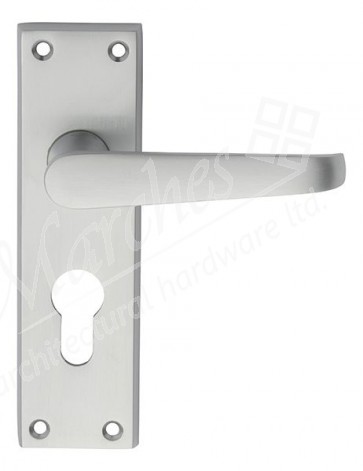 Victorian Lever Euro Lock - Satin Chrome