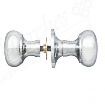 Victorian Mushroom Rim Knob Sets 53mm - Polished Chrome