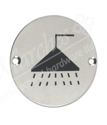 Showers Sign 76mm - Satin Stainless Steel 