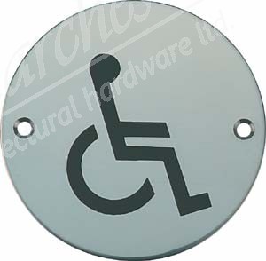 Disabled Toilet Sign - Satin Stainless Steel 