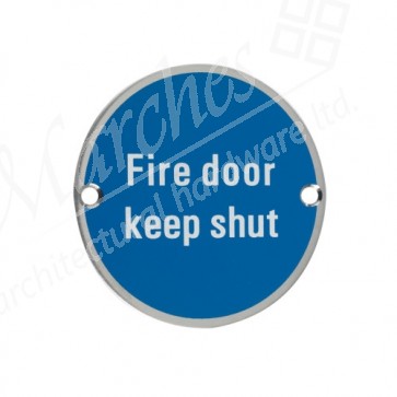 Fire Door  Keep Shut Sign - Satin Stainless Steel (Silver Letters) Fire Door  Keep Shut Sign - Satin Stainless Steel (Silver Letters)