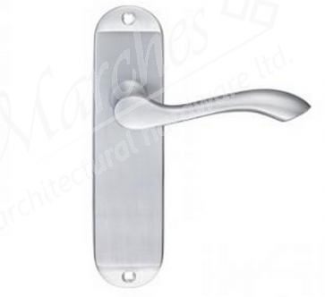 Zinc Oval Lever Latch Set - Satin Chrome