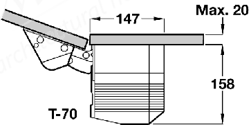 Swing Up Flap Fitting Grey / Ni Pl