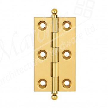 63 x 50 Ball Finial Hinge (PR) With Screws - Polished Brass