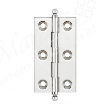 63 x 50 Ball Finial Hinge (PR) With Screws - Satin Chrome