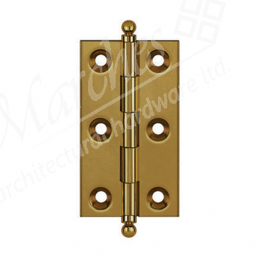 63 x 50 Ball Finial Hinge (PR) With Screws - Antique Brass