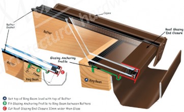 Exitex - Ankorglaze for 6.4mm Glazing 2.1m - Brown