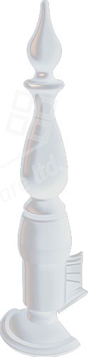 Exitex uPVC Polymer Finial & Base - White