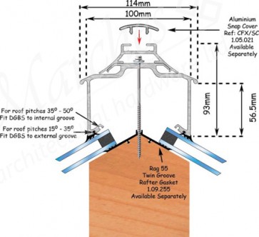 Exitex Aluminium Cresfinex MK3 Ridge 3m - Mill