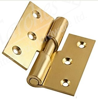 3" Steel Rising Butt Hinge LH (pair) - Electro Brass