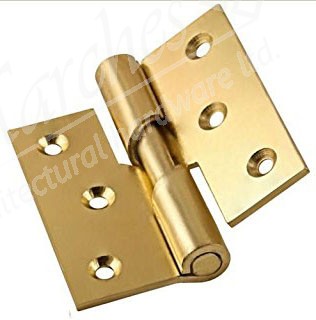 3" Steel Rising Butt Hinge RH (pair) - Electro Brass