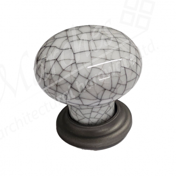 Antique Steel Porcelain Mushroom Pattern Knob
