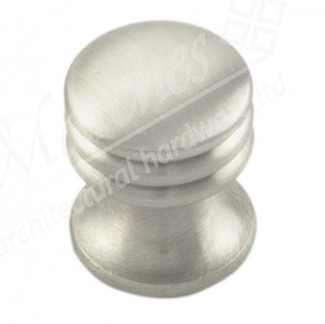 Ringed Cupboard Knob - Satin Nickel