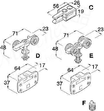 Häfele System 9 Infront fitting set