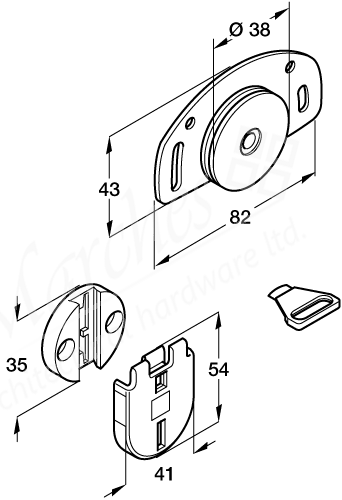 Complete Fitting Set F 1 Door