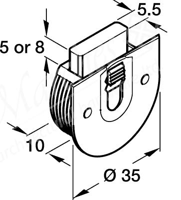 Guide Bolt W Catch Plastic Whi