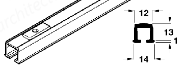 EKU Clipo 15 top/bottom track, swivel lug fixing soffit mounted