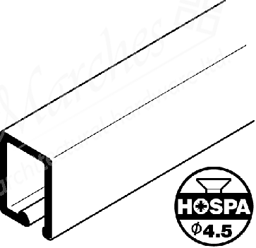 HAWA top track, captive profile, 25 x 35 mm