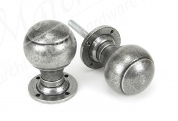 Regency Mortice/Rim Knob Set - Pewter