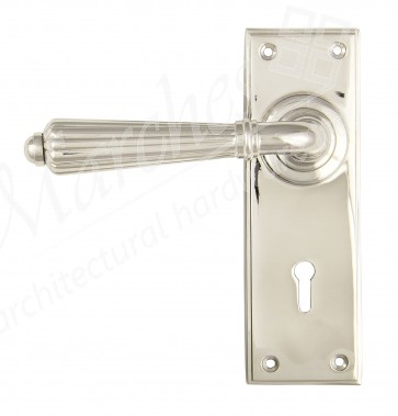 Hinton Lever Lock Set - Polished Nickel