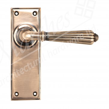 Hinton Lever Latch Set - Polished Bronze 