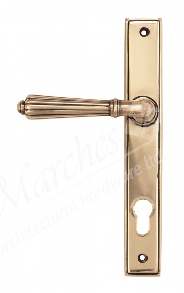 Hinton Slimline Lever Espag. Lock Set - Polished Bronze