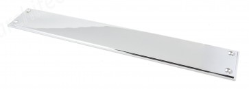 Large Art Deco Finger Plate - Polished Chrome