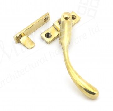 Polished Brass Night-Vent Locking Peardrop Fastener - RH