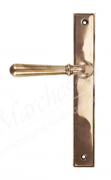 Newbury Slimline Lever Latch Set - Polished Bronze