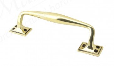 Small Art Deco Pull Handle - Aged Brass