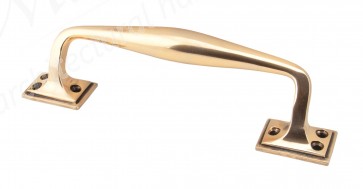 Small Art Deco Pull Handle - Polished Bronze