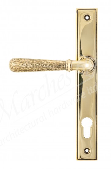 Aged Brass Hammered Newbury Slimline Espag. Lock Set