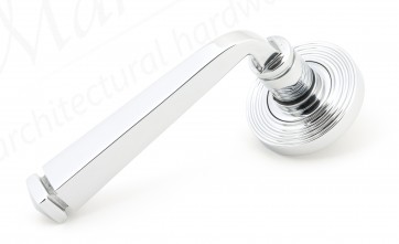 Avon Round Lever on Rose Set (Beehive) - Polished Chrome 
