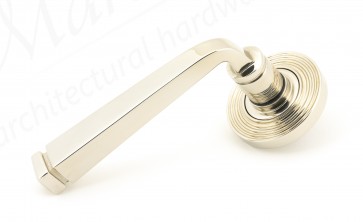 Avon Round Lever on Rose Set (Beehive) - Polished Nickel