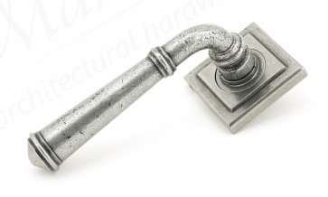 Pewter Regency Lever on Rose Set (Square)