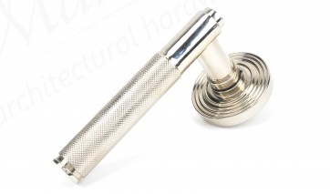 Brompton Lever on Rose Set (Beehive) - Polished Nickel