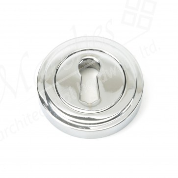 Round Escutcheon (Art Deco) - Polished Chrome