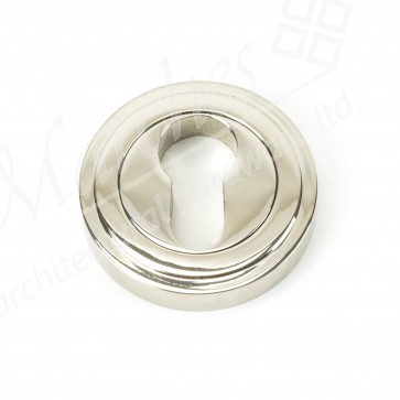 Round Euro Escutcheon (Art Deco) - Polished Nickel