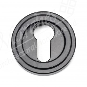 Black Round Euro Escutcheon (Art Deco)