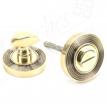 Round Thumbturn Set (Beehive) - Aged Brass