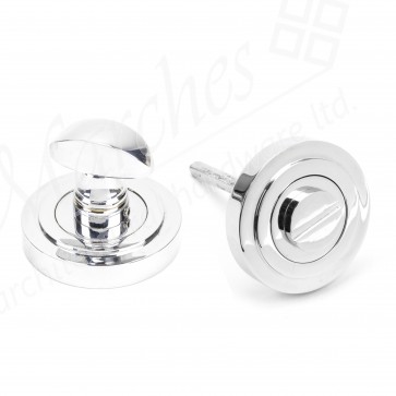 Round Thumbturn Set (Art Deco) - Polished Chrome