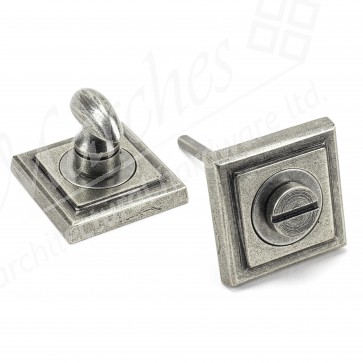 Pewter Round Thumbturn Set (Square)