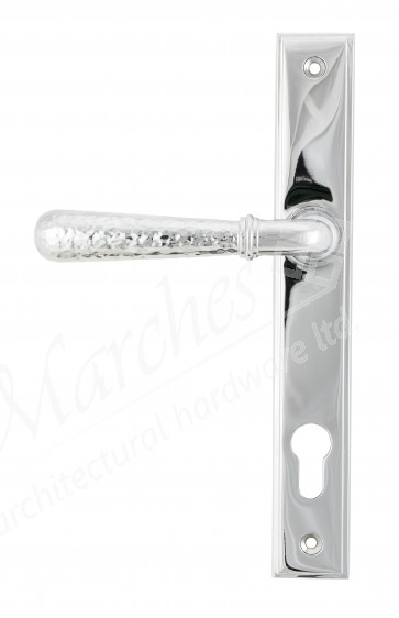 Polished Chrome Hammered Newbury Slimline Espag. Lock Set