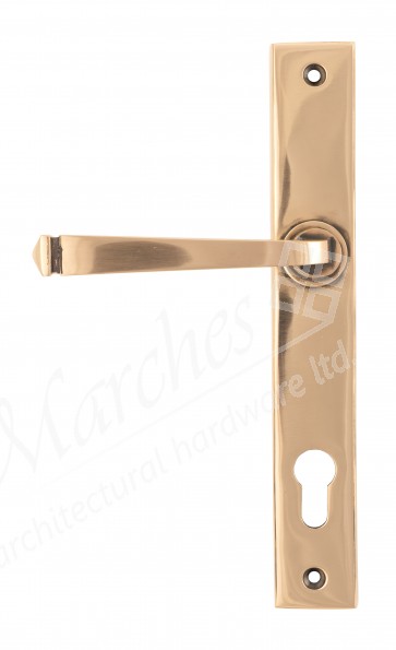 Polished Bronze Avon Slimline Espag. Lock Set