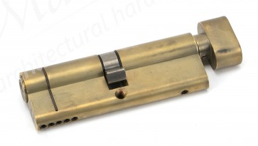 45/45 5pin Euro Cylinder/Thumbturn - Aged Brass