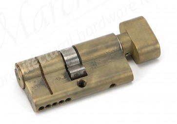 30/30 5pin Euro Cylinder/Thumbturn KA - Aged Brass 