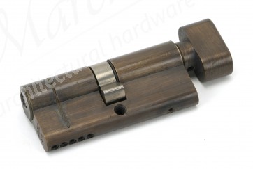 35/35 5pin Euro Cylinder/Thumbturn KA - Aged Brass 
